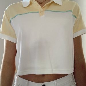 Cropped collared t shirt